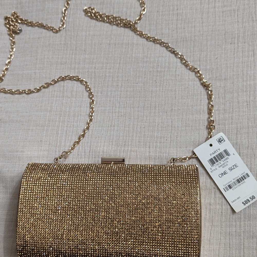INC International Concepts Sparkling Gold Clutch